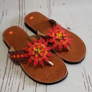 Mexican handcrafted beaded floral huarache sandals 8